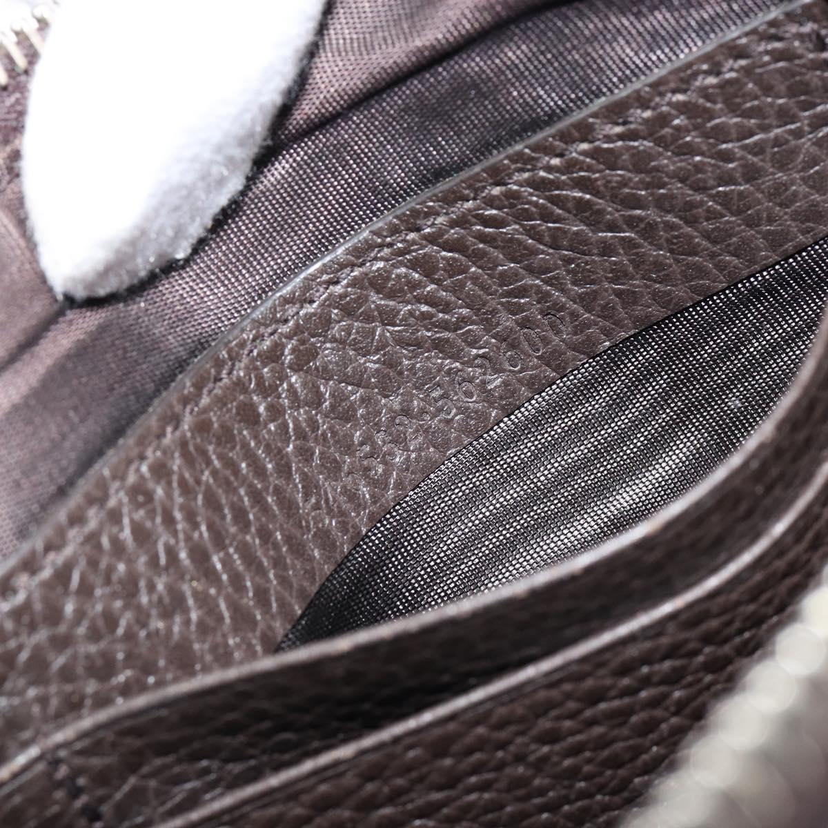 GUCCI Clutch Bag Leather Dark Brown Silver 546532 Auth 148386