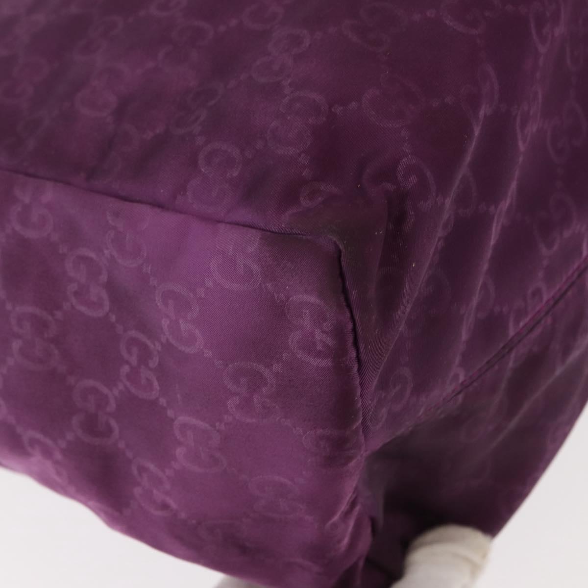 GUCCI GG Nylon Tote Bag Purple Gold 282439 Auth 148387