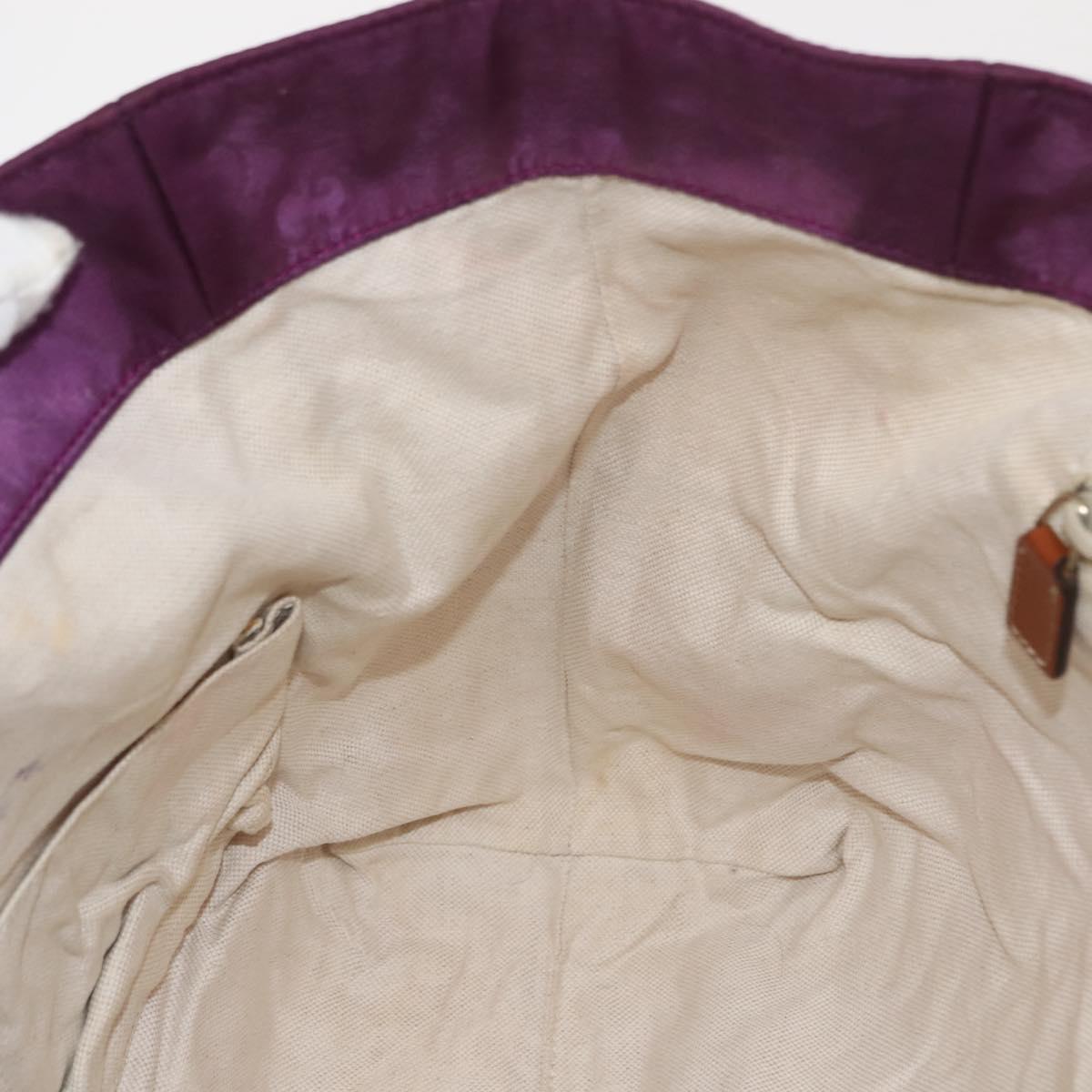 GUCCI GG Nylon Tote Bag Purple Gold 282439 Auth 148387