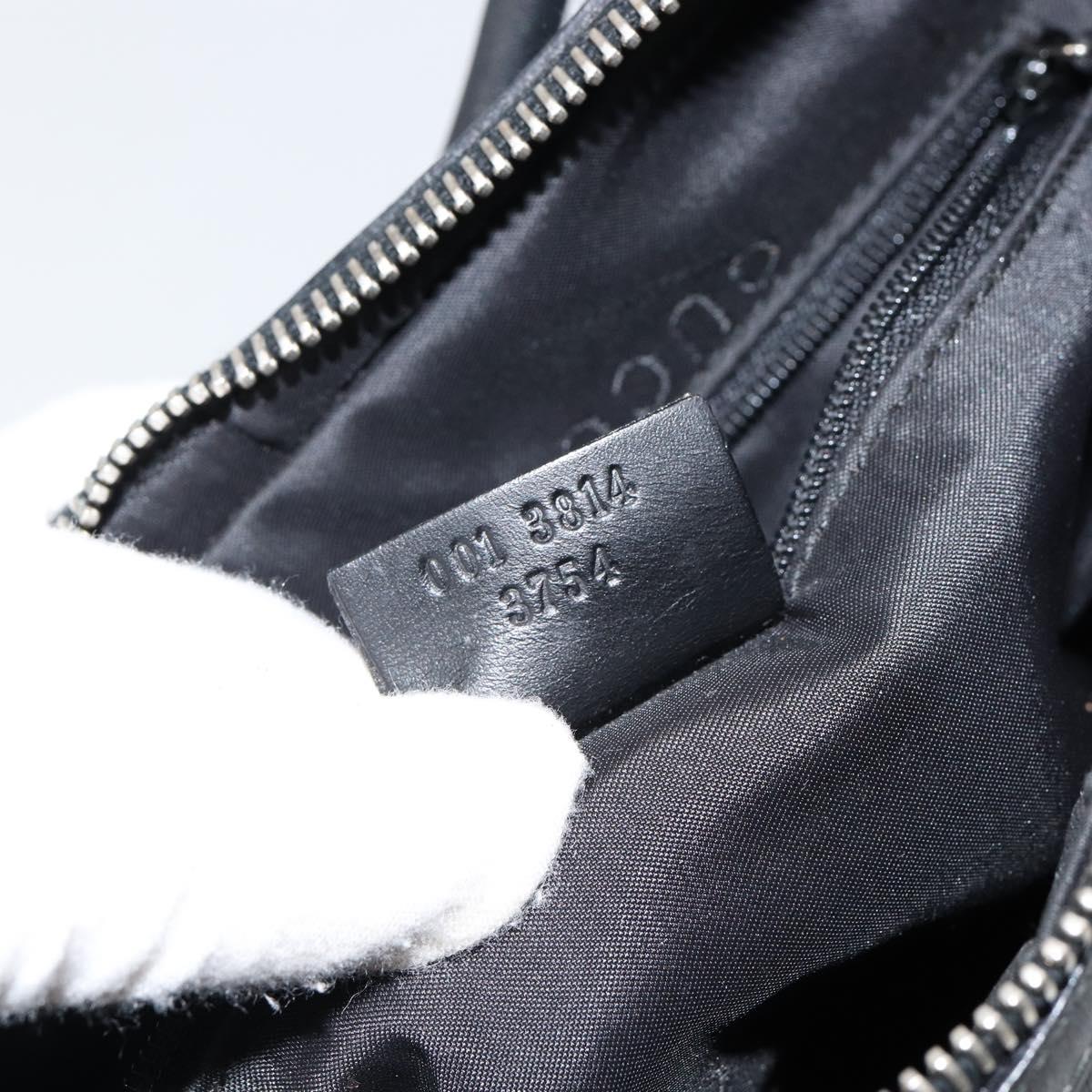 GUCCI Shoulder Bag Leather Black Silver 001 3814 3754 Auth 148388