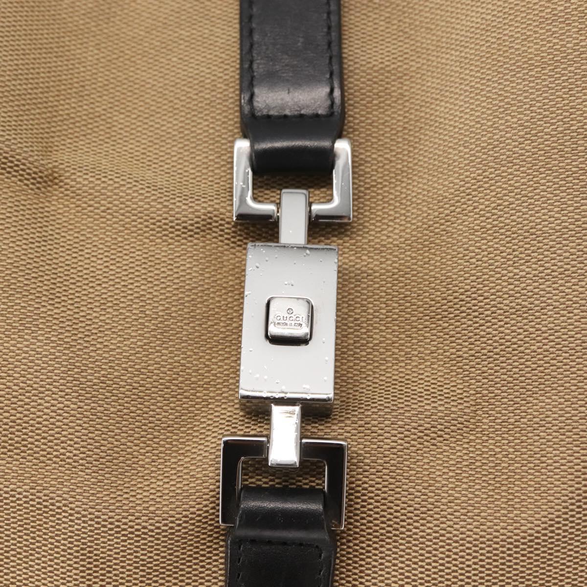 GUCCI Jackie Shoulder Bag Canvas Beige Silver 001 3346 Auth 148389