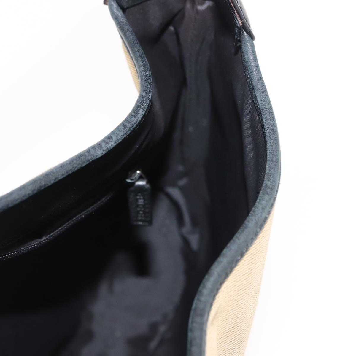 GUCCI Jackie Shoulder Bag Canvas Beige Silver 001 3346 Auth 148389