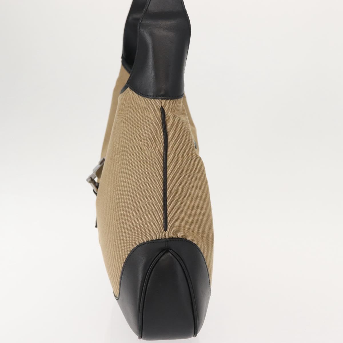 GUCCI Jackie Shoulder Bag Canvas Beige Silver 001 3346 Auth 148389