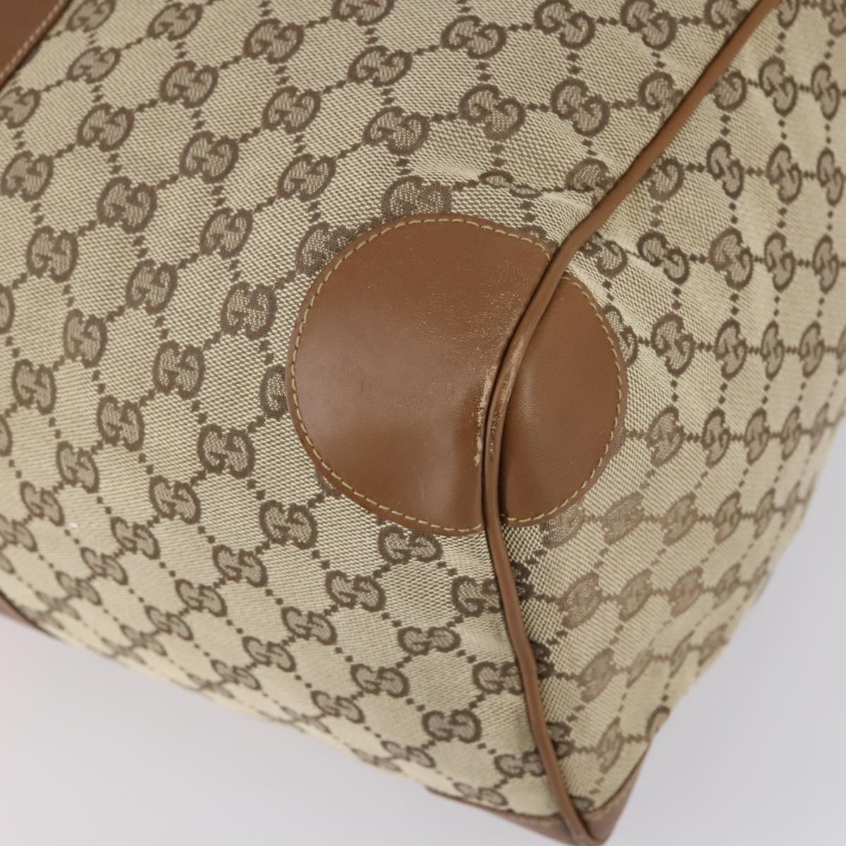 GUCCI GG Canvas Web Sherry Line Boston Bag Beige Green Red Auth 148391