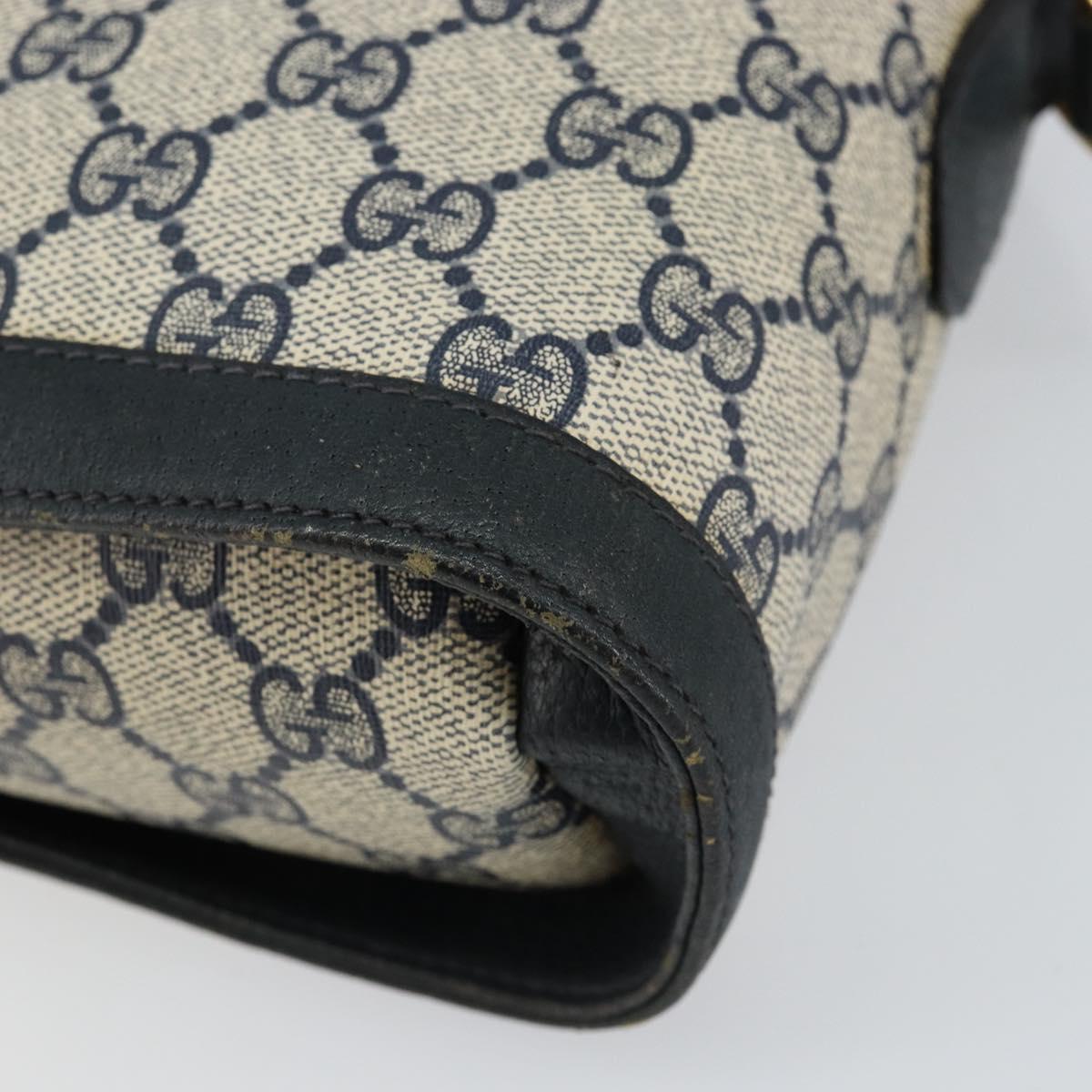 GUCCI GG Supreme Sherry Line Shoulder Bag PVC Navy Gold 904 02 069 Auth 148394