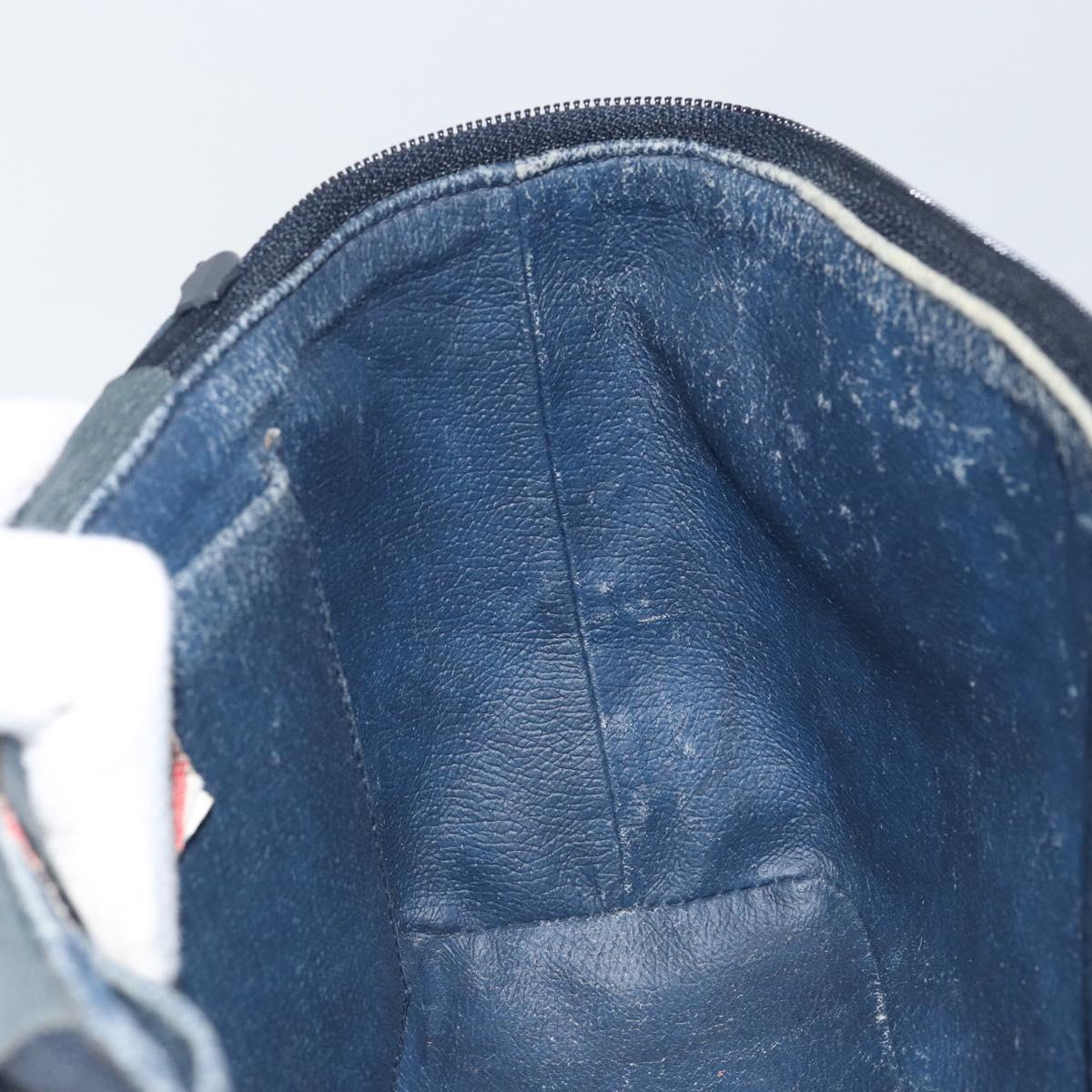 GUCCI GG Supreme Sherry Line Shoulder Bag PVC Navy Gold 904 02 069 Auth 148394