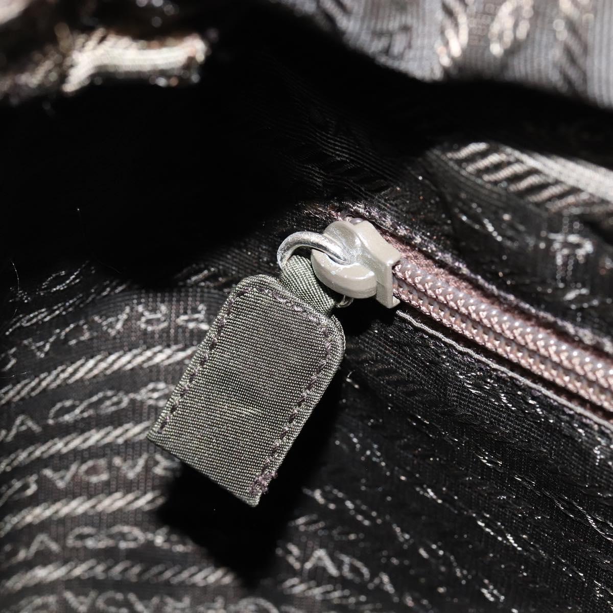 PRADA Tote Bag Nylon Gray Auth 148395