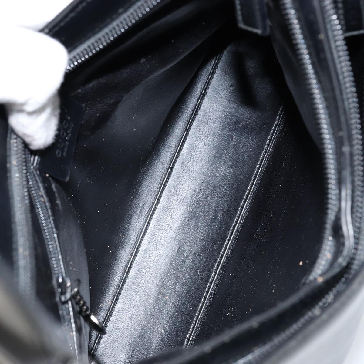 GUCCI Shoulder Bag Leather Black Silver 001 3015 3754 Auth 148401