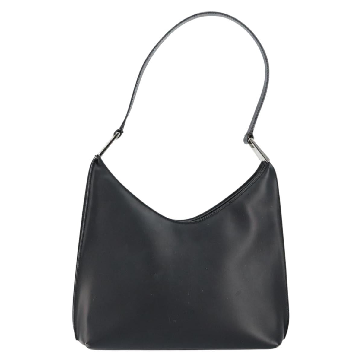 GUCCI Shoulder Bag Leather Black Silver 001 3015 3754 Auth 148401