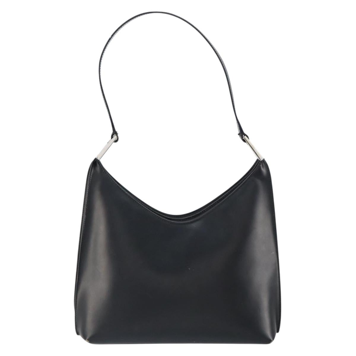 GUCCI Shoulder Bag Leather Black Silver 001 3015 3754 Auth 148401