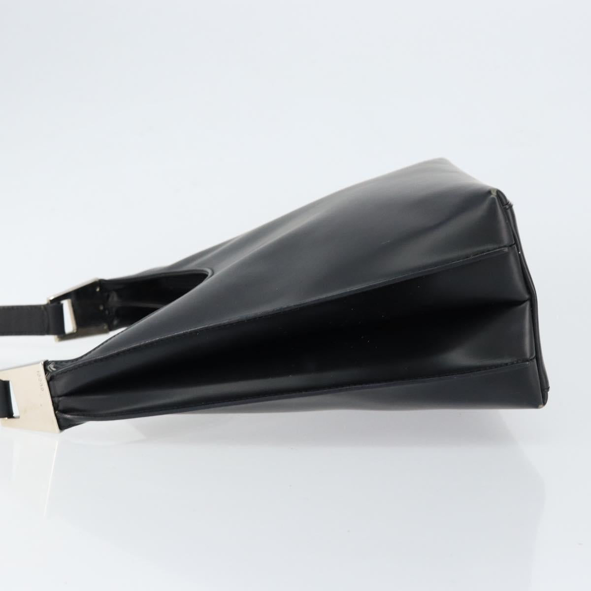 GUCCI Shoulder Bag Leather Black Silver 001 3015 3754 Auth 148401