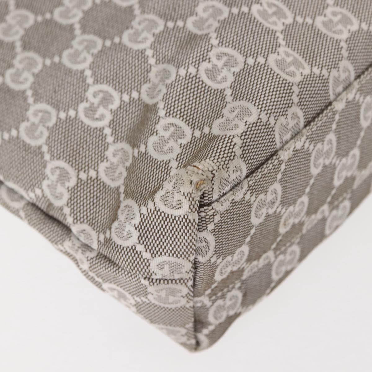 GUCCI GG Canvas Tote Bag Gray 002 1075 Auth 148402