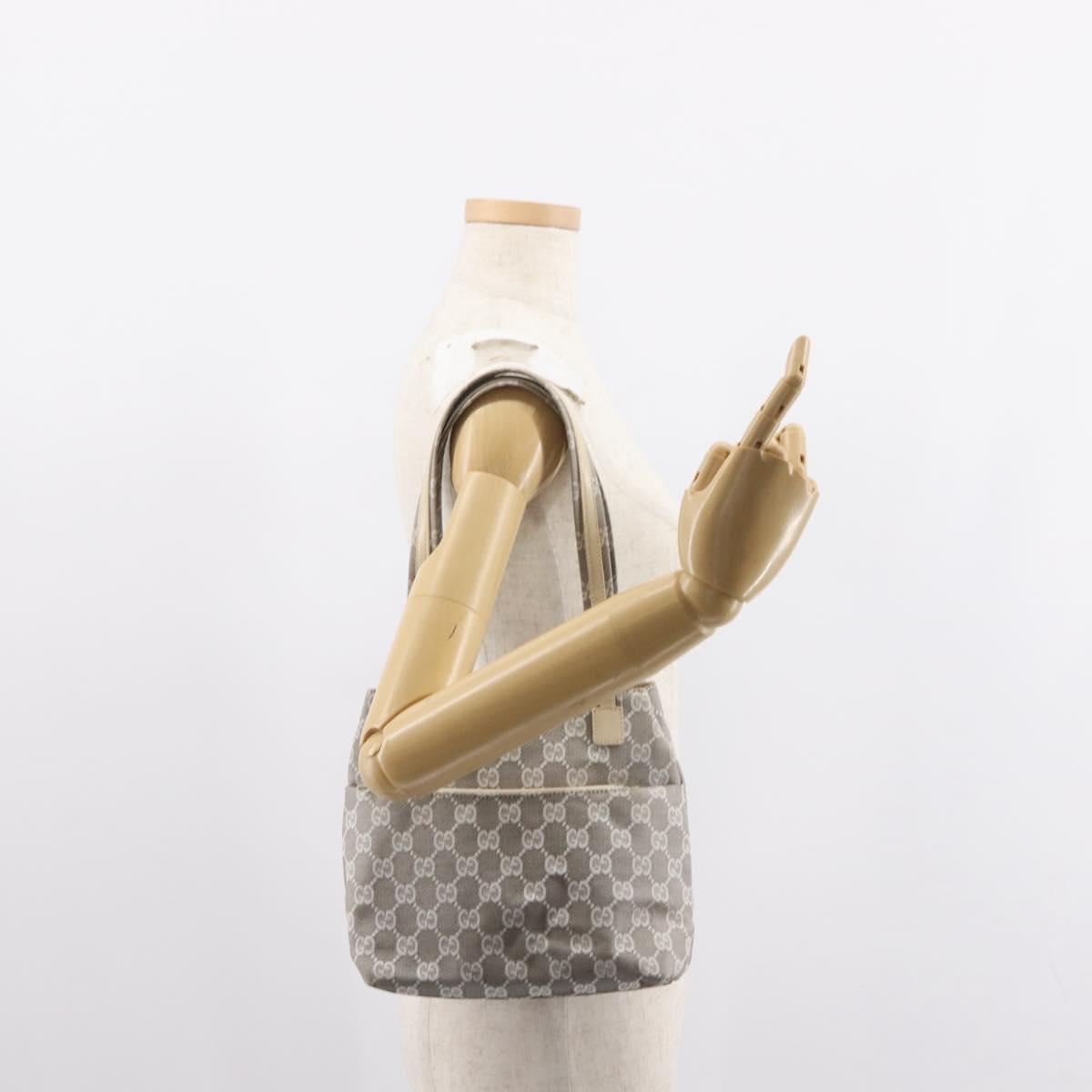 GUCCI GG Canvas Tote Bag Gray 002 1075 Auth 148402