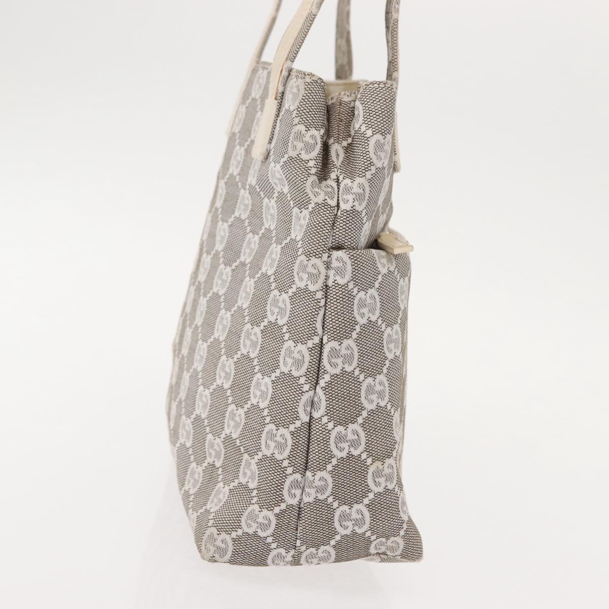 GUCCI GG Canvas Tote Bag Gray 002 1075 Auth 148402