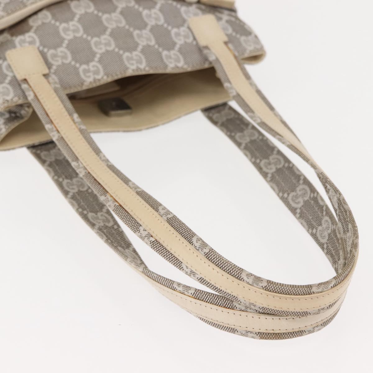 GUCCI GG Canvas Tote Bag Gray 002 1075 Auth 148402