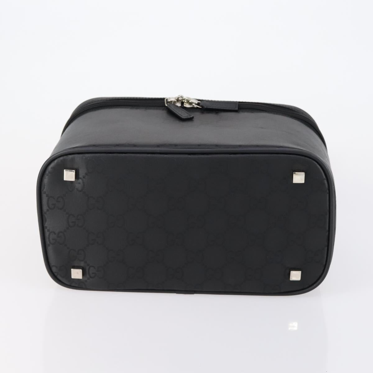 GUCCI GG Canvas Vanity Shoulder Bag 2way Black Gold 013 0081 Auth 148409