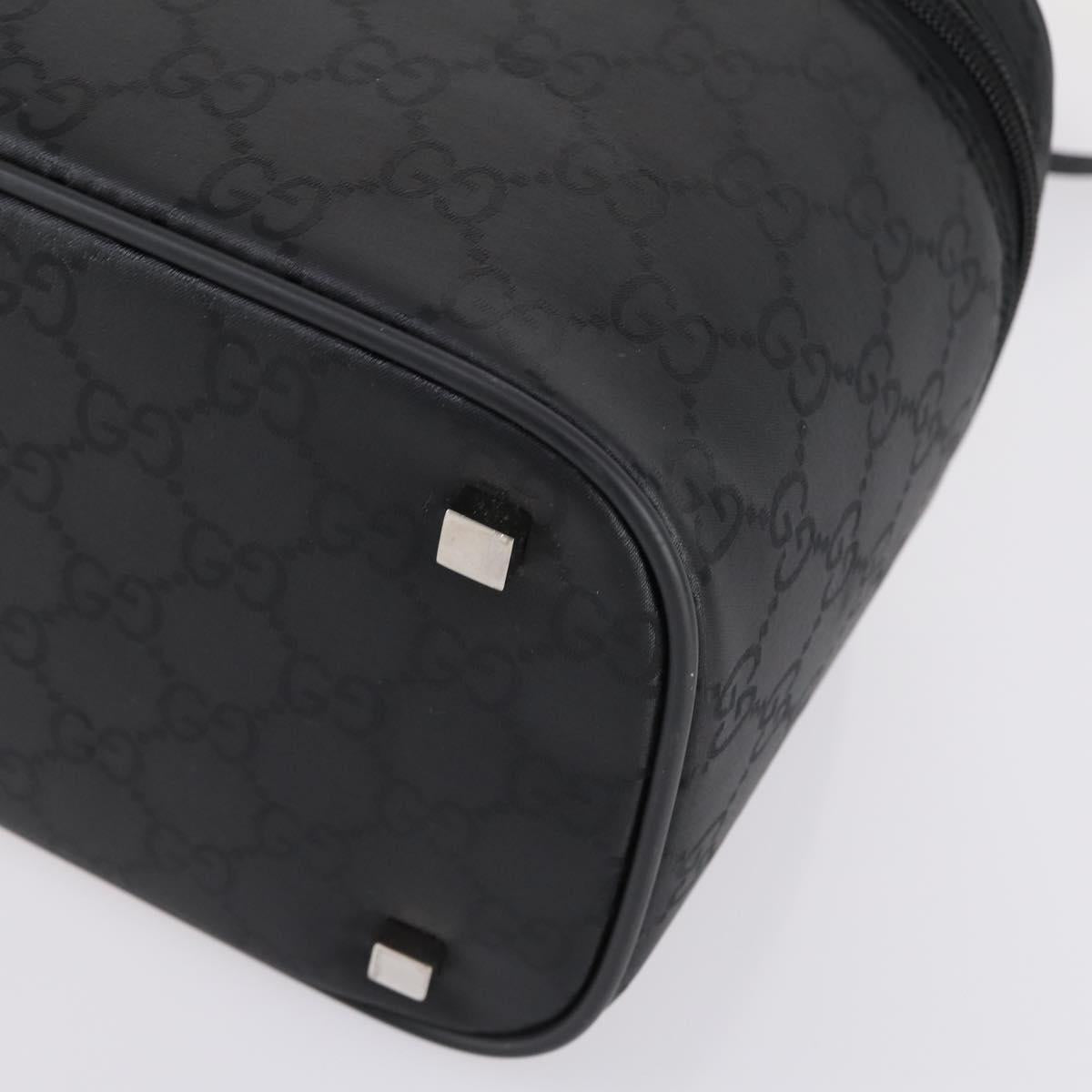 GUCCI GG Canvas Vanity Shoulder Bag 2way Black Gold 013 0081 Auth 148409