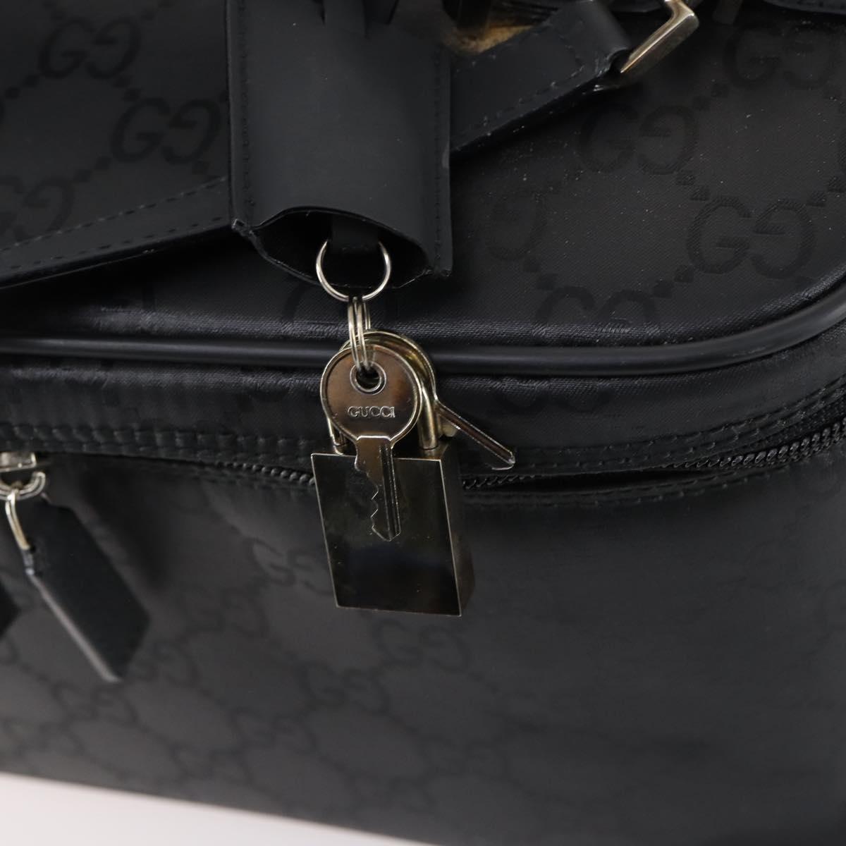 GUCCI GG Canvas Vanity Shoulder Bag 2way Black Gold 013 0081 Auth 148409