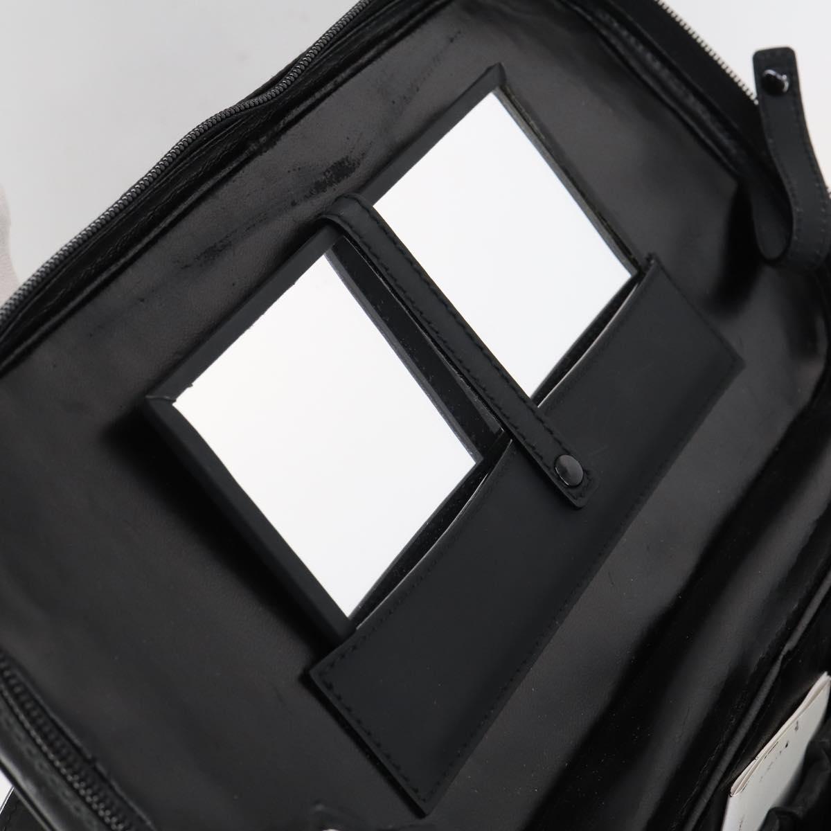 GUCCI GG Canvas Vanity Shoulder Bag 2way Black Gold 013 0081 Auth 148409