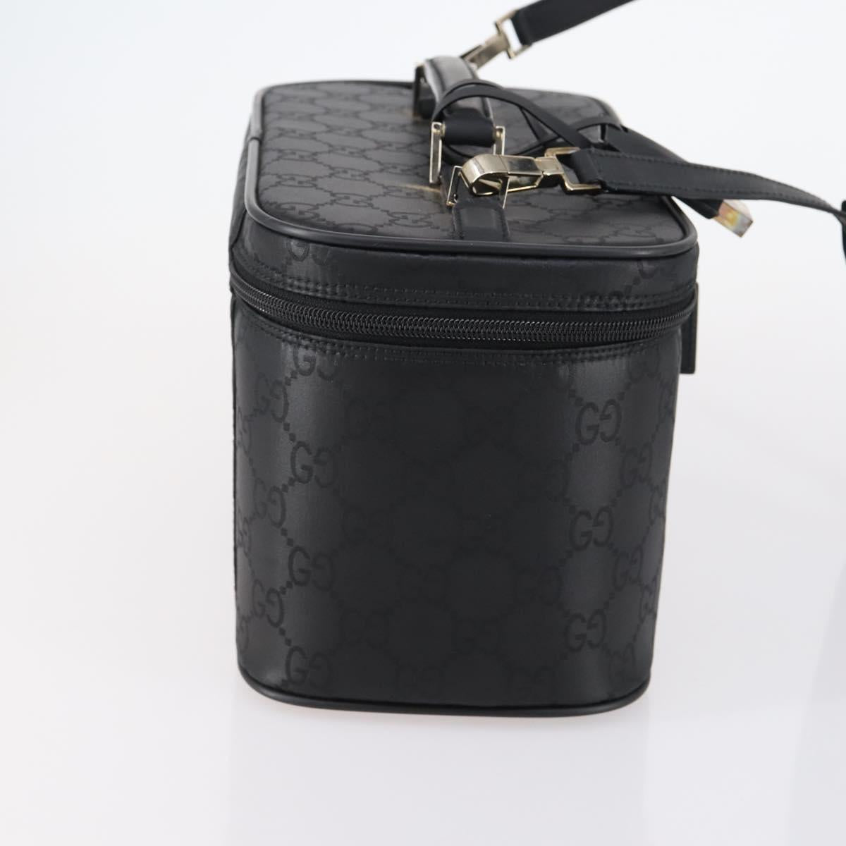 GUCCI GG Canvas Vanity Shoulder Bag 2way Black Gold 013 0081 Auth 148409