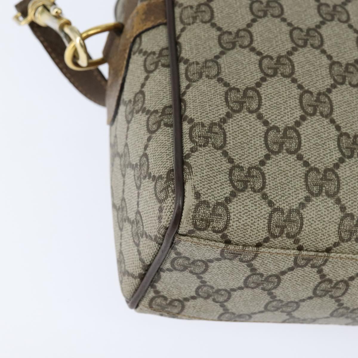 GUCCI GG Supreme Web Sherry Line Hand Bag PVC 2way Beige 67 02 3839 Auth 148415
