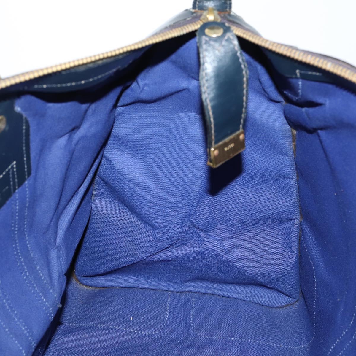 GUCCI GG Canvas Sherry Line Hand Bag Navy Gold Red Auth 148418