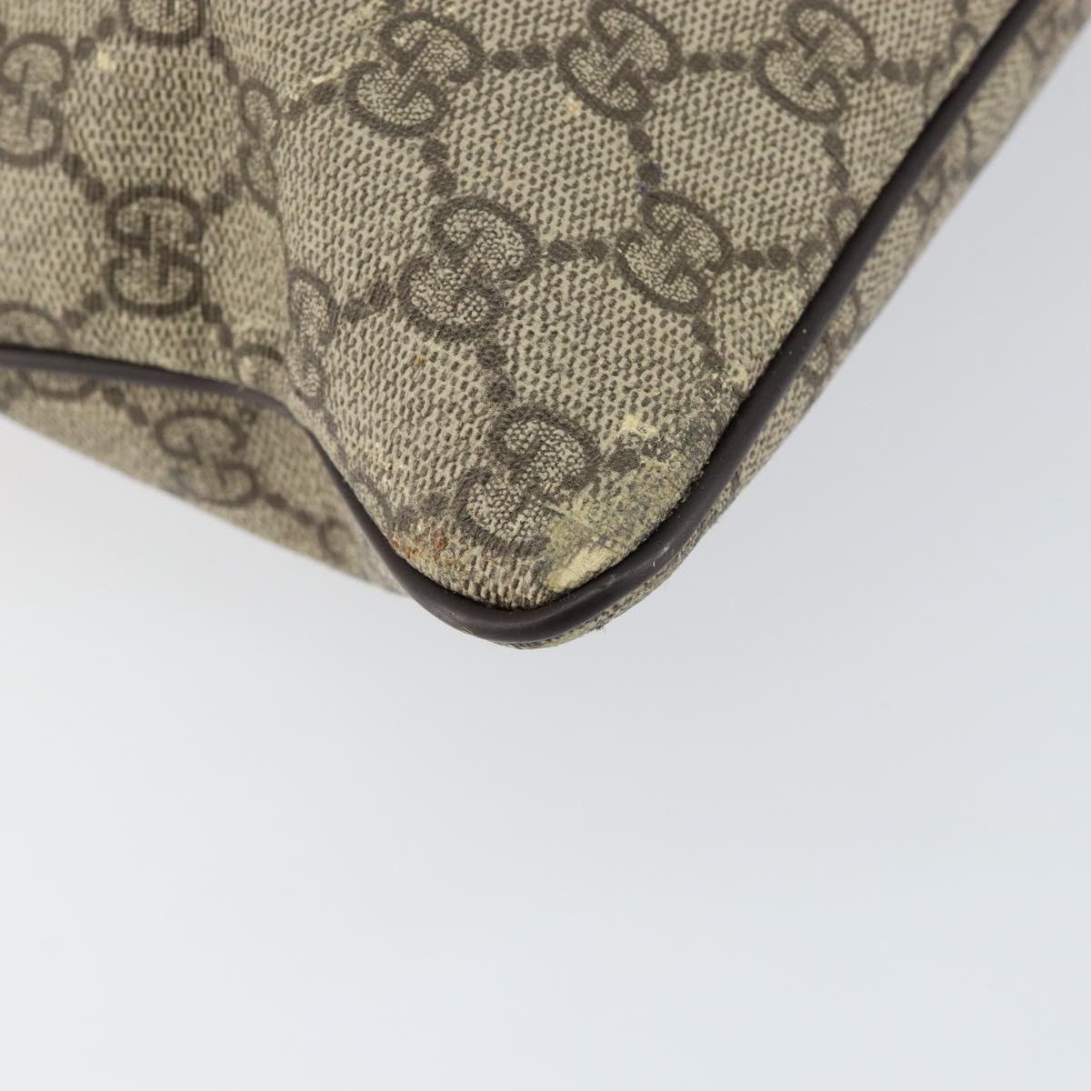 GUCCI GG Supreme Shoulder Bag PVC Beige Gold 201446 Auth 148419