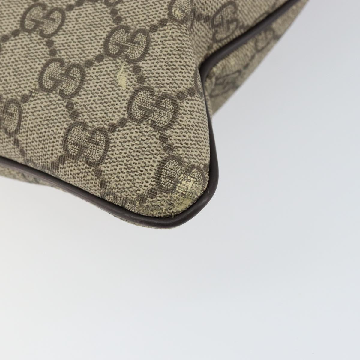 GUCCI GG Supreme Shoulder Bag PVC Beige Gold 201446 Auth 148419