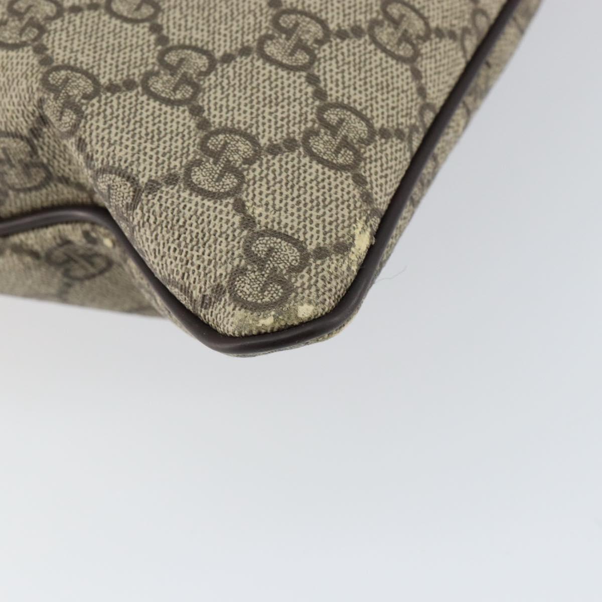 GUCCI GG Supreme Shoulder Bag PVC Beige Gold 201446 Auth 148419