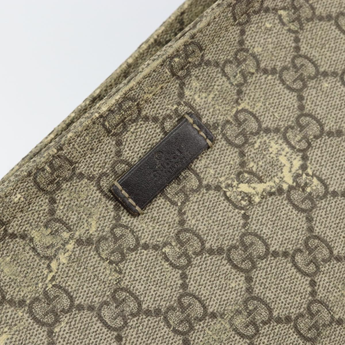 GUCCI GG Supreme Shoulder Bag PVC Beige Gold 201446 Auth 148419