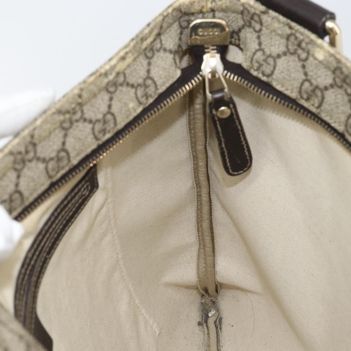 GUCCI GG Supreme Shoulder Bag PVC Beige Gold 201446 Auth 148419