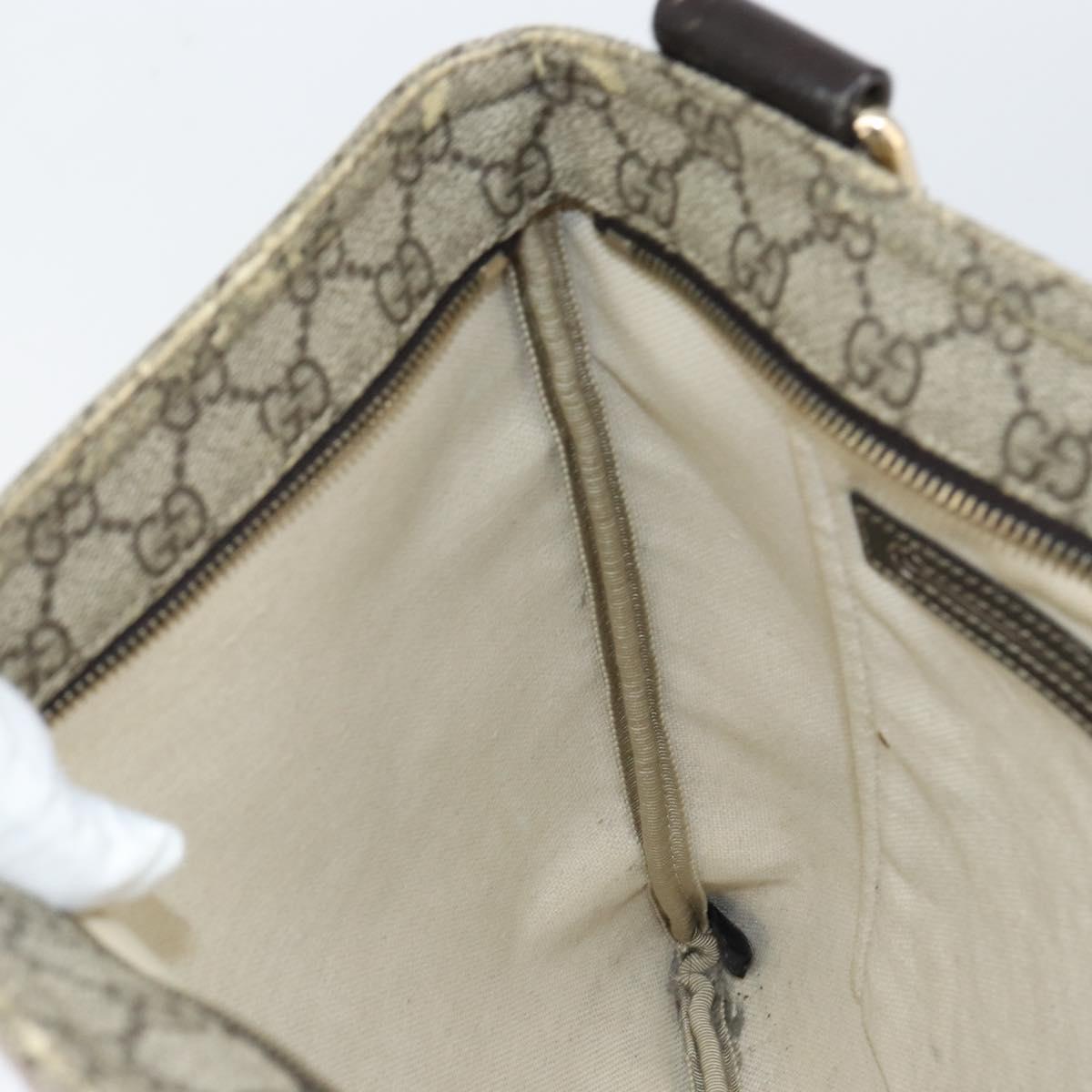 GUCCI GG Supreme Shoulder Bag PVC Beige Gold 201446 Auth 148419