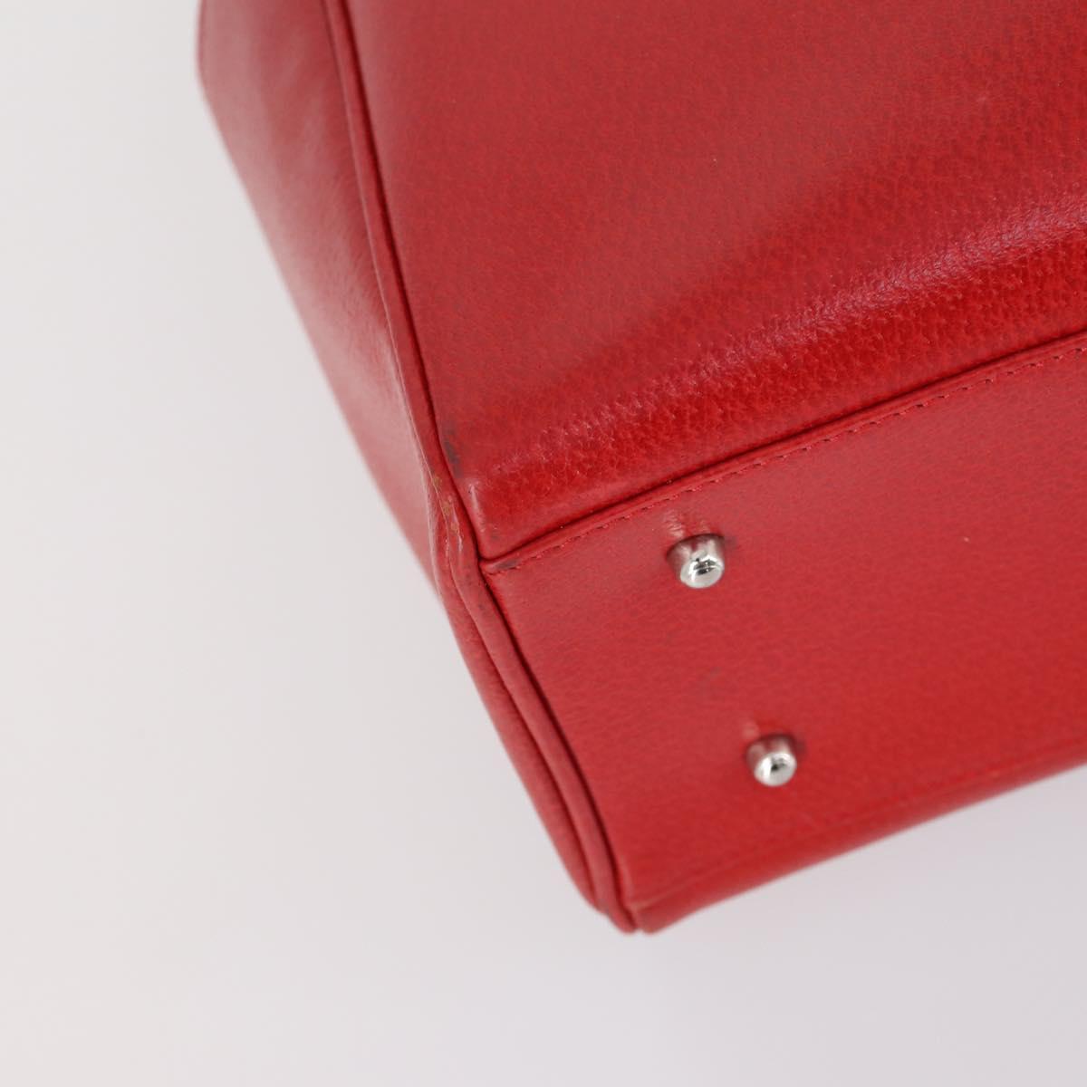 GUCCI Hand Bag Leather Red Auth 148420