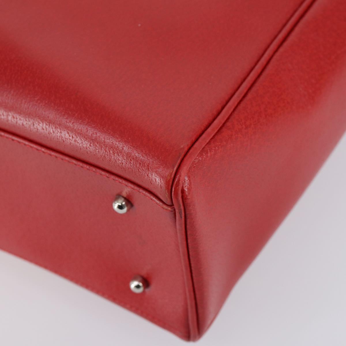 GUCCI Hand Bag Leather Red Auth 148420