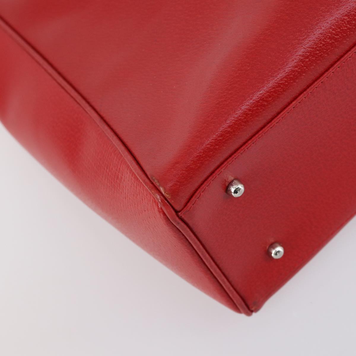 GUCCI Hand Bag Leather Red Auth 148420