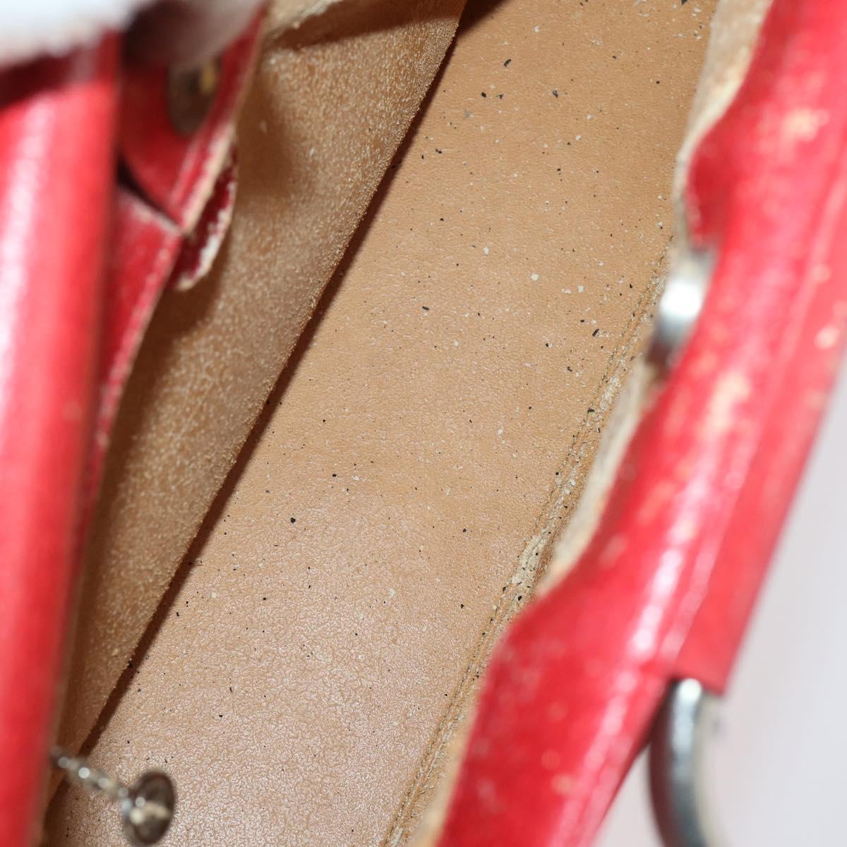 GUCCI Hand Bag Leather Red Auth 148420