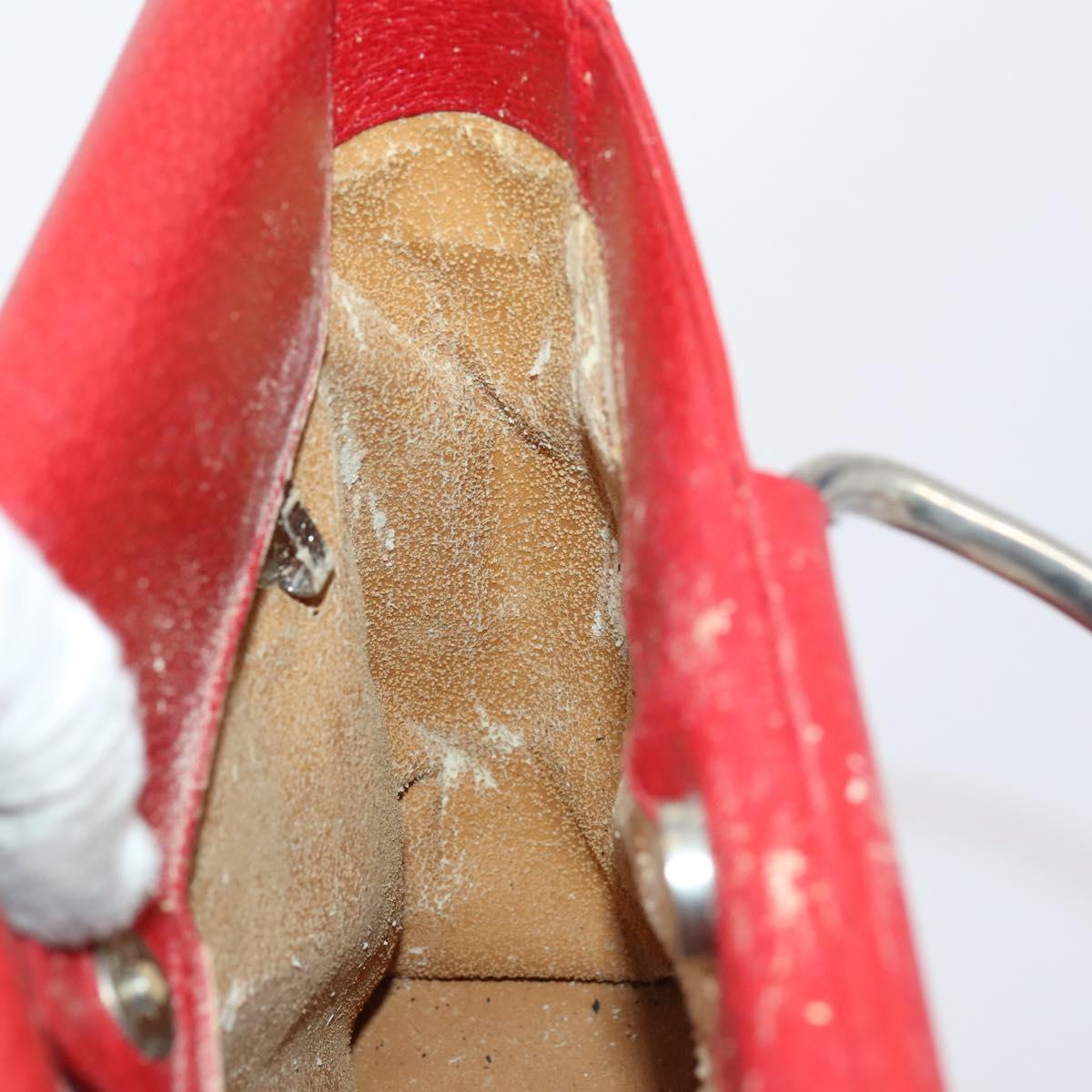 GUCCI Hand Bag Leather Red Auth 148420