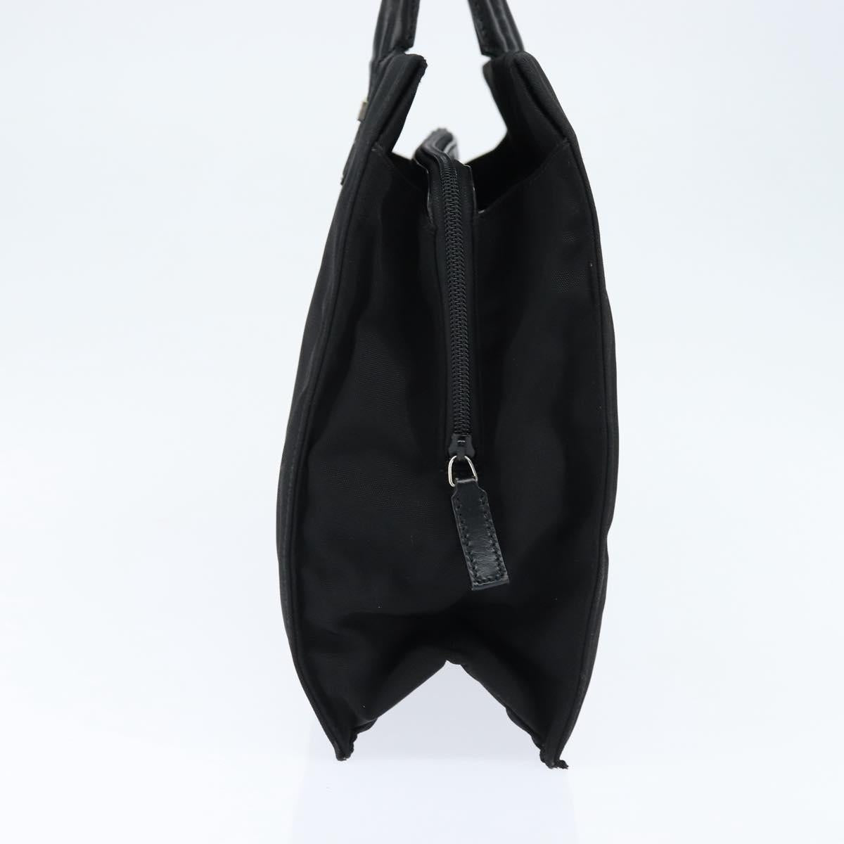 GUCCI Hand Bag Nylon Black Silver Auth 148421