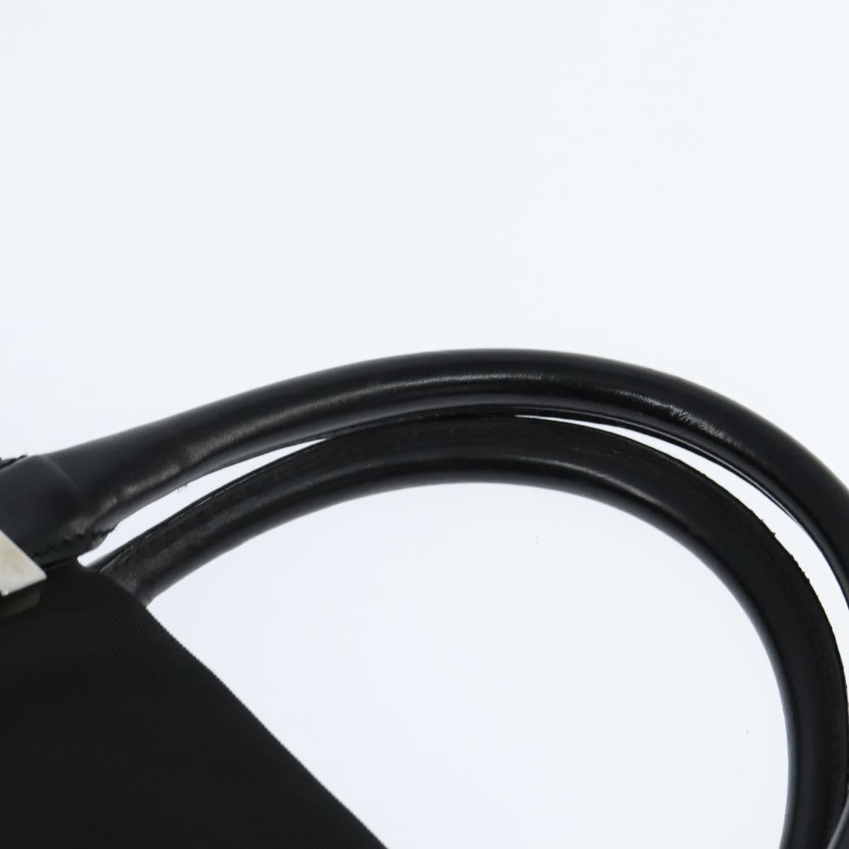 GUCCI Hand Bag Nylon Black Silver Auth 148421