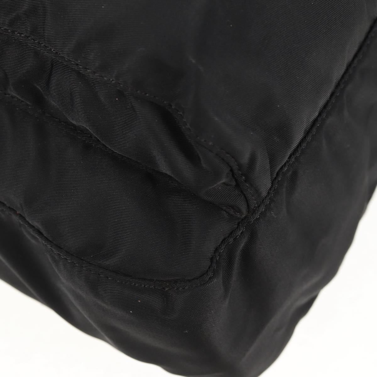 PRADA Shoulder Bag Nylon Black Silver Auth 148424