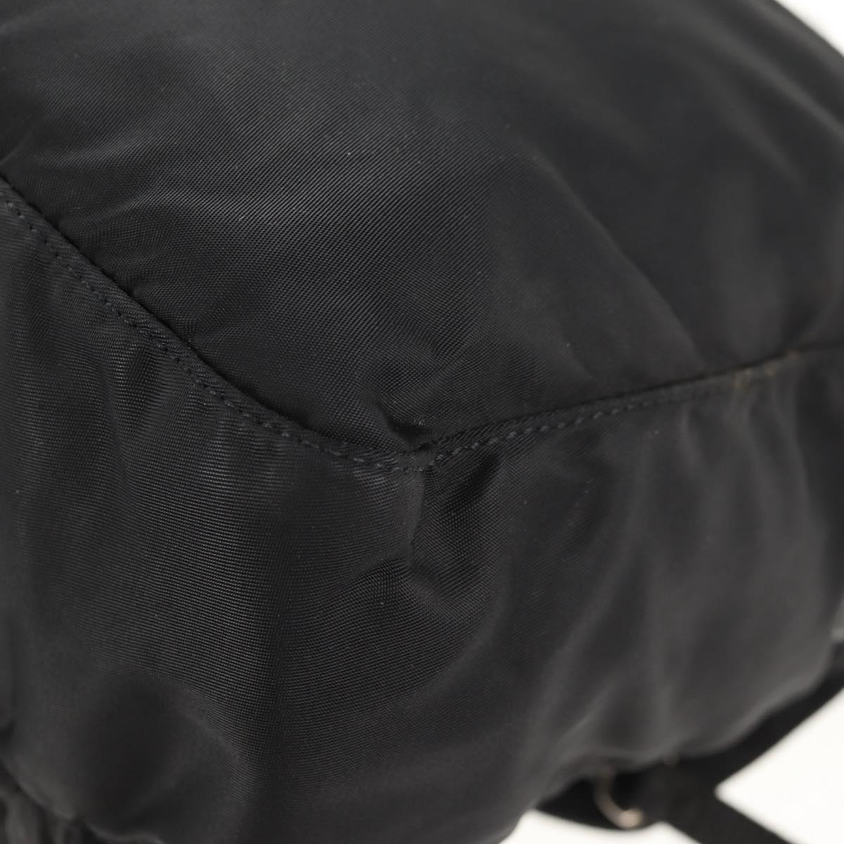 PRADA Shoulder Bag Nylon Black Silver Auth 148424