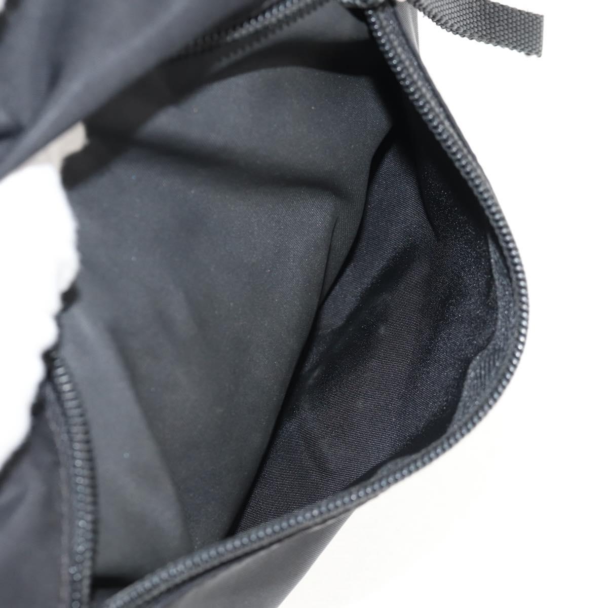 PRADA Shoulder Bag Nylon Black Silver Auth 148424