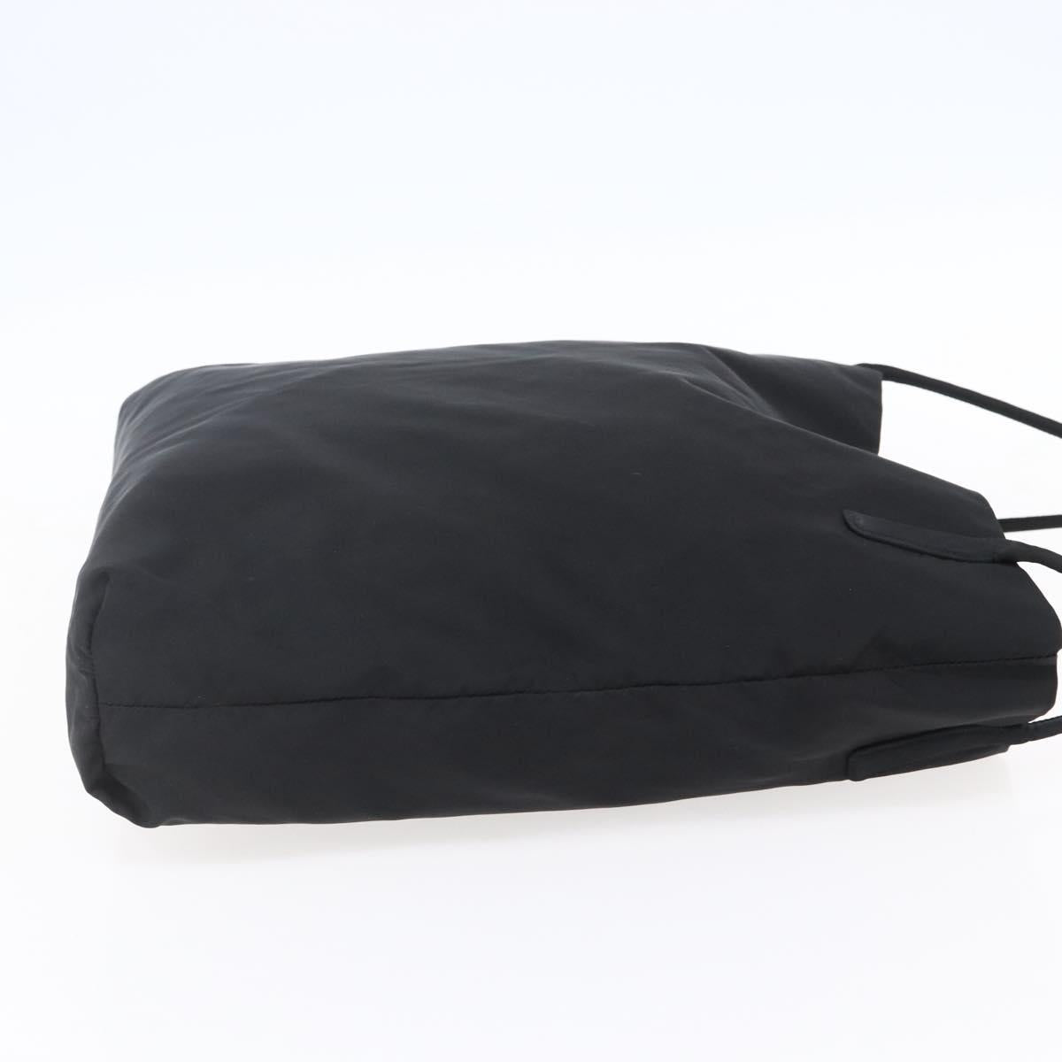PRADA Tote Bag Nylon Black Silver Auth 148426