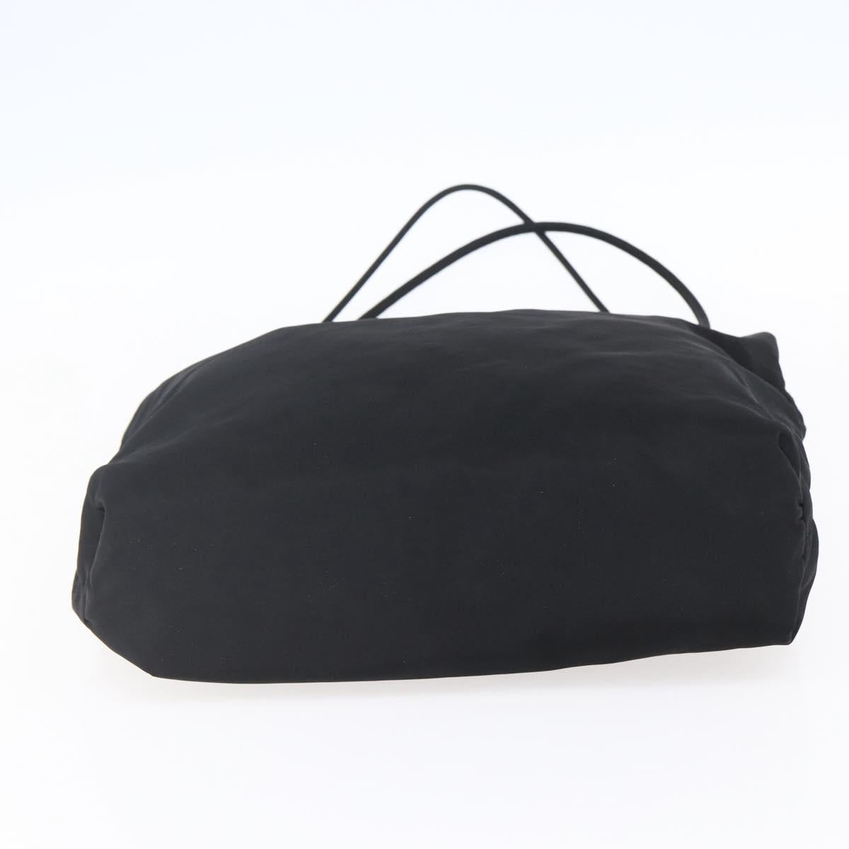 PRADA Tote Bag Nylon Black Silver Auth 148426