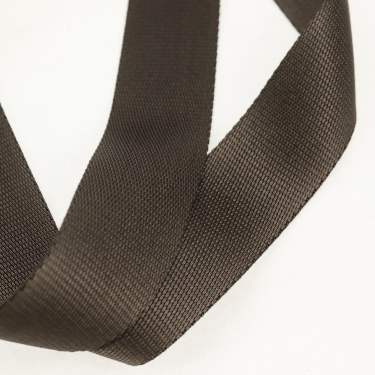 PRADA Tote Bag Nylon Khaki Silver Auth 148428