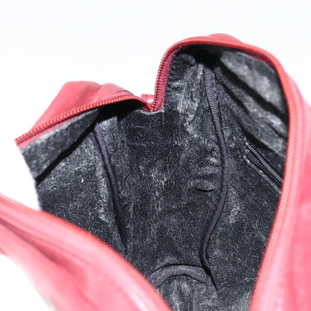 LOEWE Anagram Shoulder Bag Leather Bordeaux Auth 148431