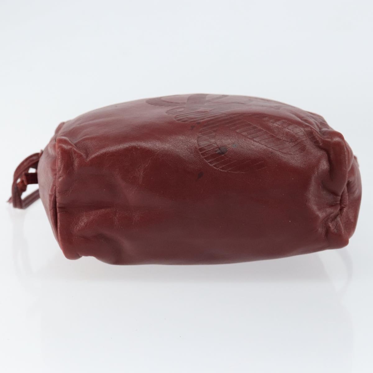 LOEWE Anagram Shoulder Bag Leather Bordeaux Auth 148431