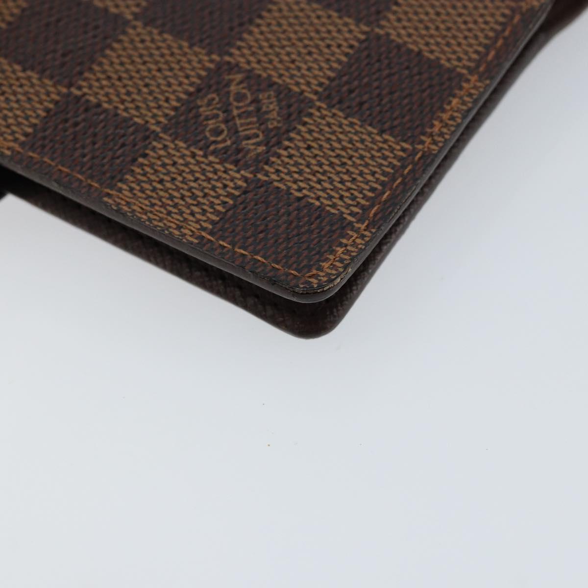 LOUIS VUITTON Damier Ebene Agenda PM Day Planner Cover R20700 LV Auth 148433