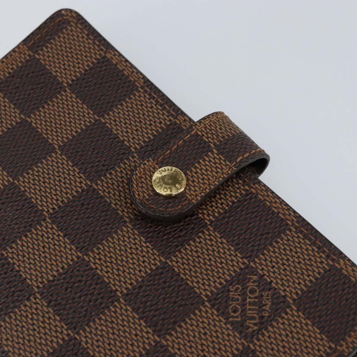 LOUIS VUITTON Damier Ebene Agenda PM Day Planner Cover R20700 LV Auth 148433