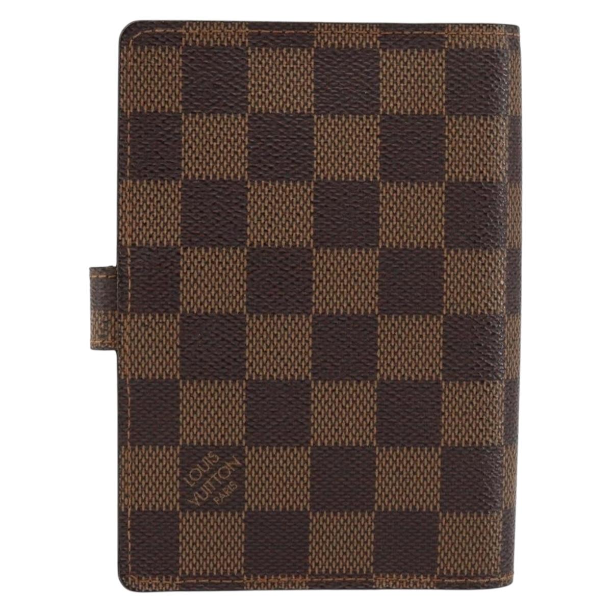LOUIS VUITTON Damier Ebene Agenda PM Day Planner Cover R20700 LV Auth 148433